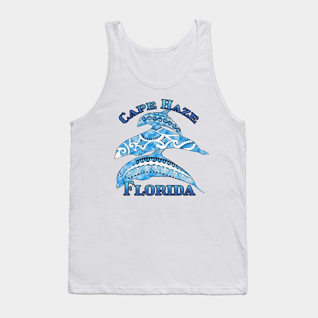 Cape Haze Florida Vacation Tribal Dolphins Tank Top by macdonaldcreativestudios